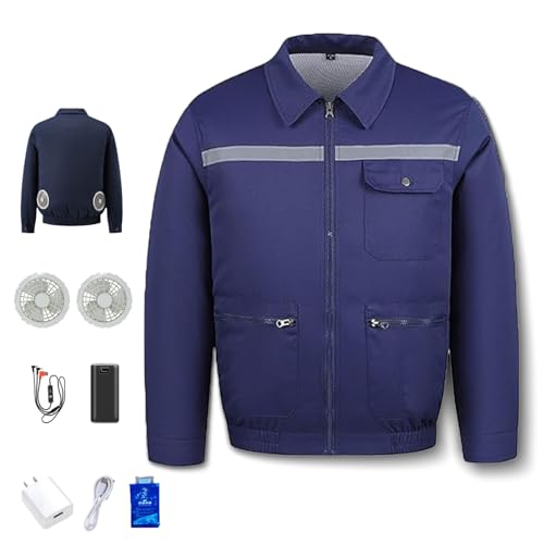 Generisch Kuchofuku Air-Conditioned Work Jacket, Outdoor Work Uniform Jacket With Cooling Fans, Cooling Jackets for Men Women (DARK BLUE,M) von Generisch