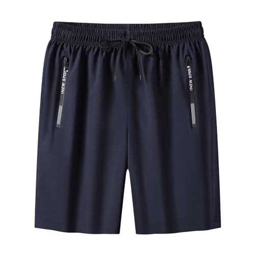 Generisch Kurze Hose Herren Einfarbig Shorts mit Eisiger Kühlung Sommer Leichte Passform Herren-Shorts Jogginghose Regular Fit Wanderhose Sweatpants Sportliche Freizeithose mit Elastischer Taille von Generisch