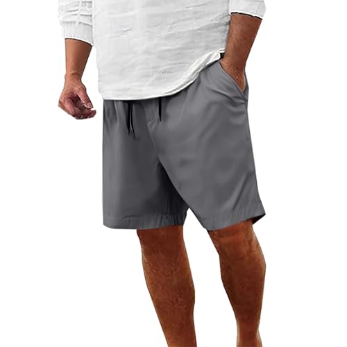 Generisch Kurze Hose Herren Sommer Sweathose mit Kordelzug Chinoshorts mit Seitentaschen Einfarbige Cargoshort Passform Bermudahose Atmungsaktive Strandhose Bequeme Five Pants Leichte Lässig Hosen von Generisch