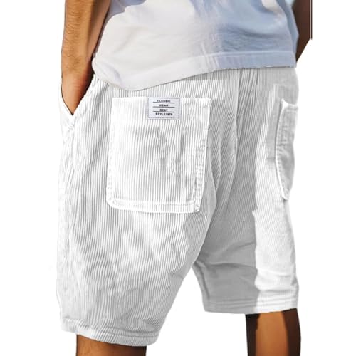 Generisch Kurze Hosen Herren Shorts Sommer Kurz Casual Baggy Cord Shorts Herren Mit Kordelzug Und Elastischem Bund Sweatshorts Lässige Retro Kurze Cordhose Jogging Bermuda Jogginghose Kurz, S-5XL von Generisch