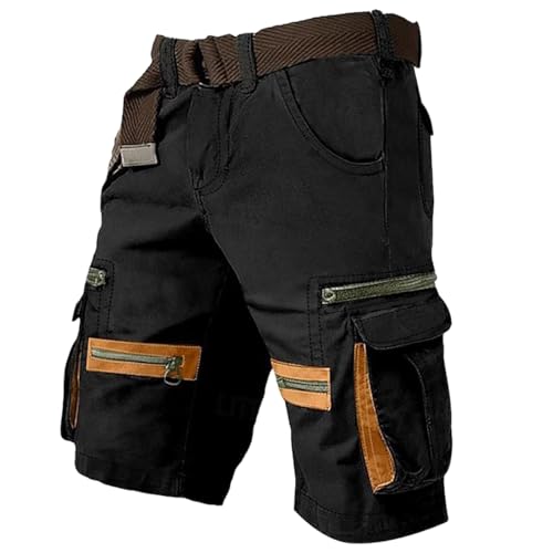 Generisch Kurze Hosen Herren Sommer Arbeitshosen Männer Kurz Cargohose Outdoor Hose Wanderhose Leicht Atmungsaktiv Shorts Retro Cargoshort von Generisch