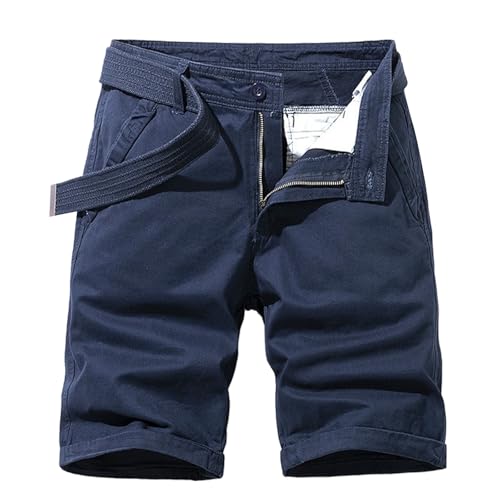 Generisch Kurze Hosen Herren Stretch Jeans Freizeithose Herren Kurz Jeans Cargo Shorts Mit Taschen Jeans Shorts Mit Gürtel Arbeitsshorts Mit Reißverschluss Freizeitshorts Unifarben Outdoorshorts von Generisch