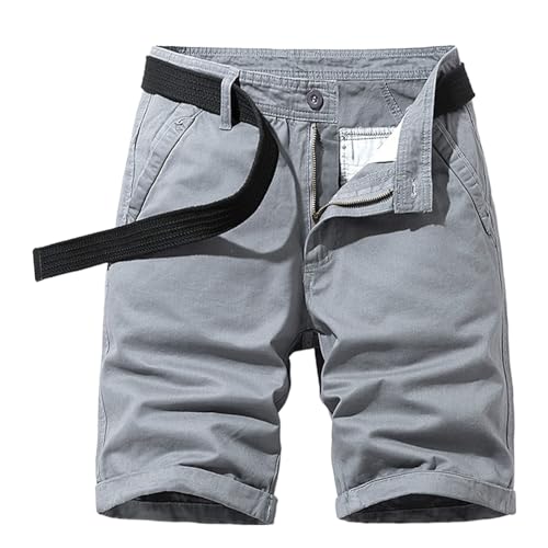 Generisch Kurze Hosen Herren Stretch Jeans Freizeithose Herren Kurz Jeans Cargo Shorts Mit Taschen Jeans Shorts Mit Gürtel Arbeitsshorts Mit Reißverschluss Freizeitshorts Unifarben Outdoorshorts von Generisch