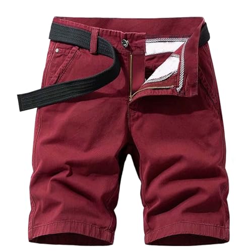 Generisch Kurze Hosen Herren Stretch Jeans Freizeithose Herren Kurz Jeans Cargo Shorts Mit Taschen Jeans Shorts Mit Gürtel Arbeitsshorts Mit Reißverschluss Freizeitshorts Unifarben Outdoorshorts von Generisch