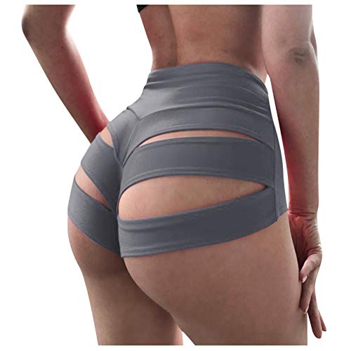 Generisch Kurze Leggings High Waist Yoga Shorts Hotpants Enge Yoga-Shorts für Damen mit hoher Taille, seitlich groß, hohl, sexy Fitness-Shorts Damen Booty Nahtlos Yoga Fitness Gym Shorts von Generisch