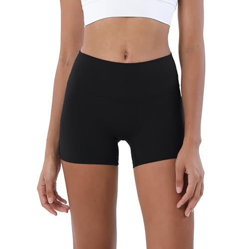 Generisch Kurze Radlerhose Damen Waist Booty Shorts Hohe Taille Kurze Sporthose Blickdicht Shorts Kurz Leggings Für Yoga Gym von Generisch