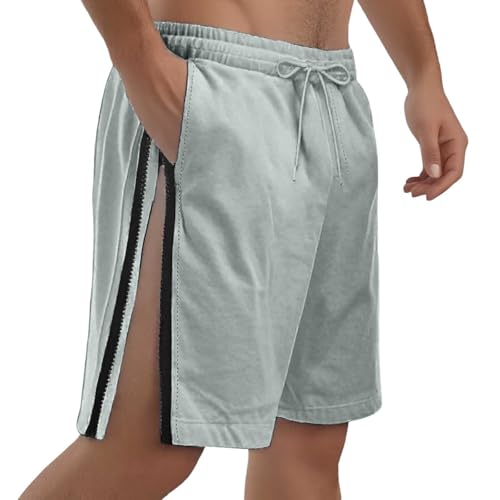 Generisch Kurze Reha Hose Herren Seitlich Zu Öffnen Jogginghose Mit Reißverschluss Rehahose Elastischer Bund Sporthose An Der Seite Trainingshose Locker Lässig Freizeithose Mit Tasche von Generisch
