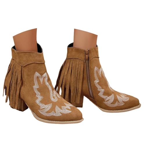 Generisch Kurzstiefel Damen Ankle Boots mit Zipper Stiefeletten Retro Stiefel Fransen Trachtenschuhe Herbst Winter Knöchelstiefel Elegant Schlupfstiefel Reitstiefel Freizeitschuhe Generisch Kurzstiefel Damen Ankle Boots mit Zipper Stiefeletten Retro Stiefel Fransen Trachtenschuhe Herbst Winter Knöchelstiefel Elegant Schlupfstiefel Reitstiefel Freizeitschuhe von Generisch