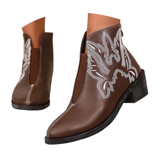 Generisch Kurzstiefel Damen Stiefeletten Spitz Zehen Stiefel Stickerei Schlupfstiefel Ankle Boots mit Zipper Keilstiefeletten Mittlere Absätze Bootsschuhe Outdoor Bequem Damenstiefel Generisch Kurzstiefel Damen Stiefeletten Spitz Zehen Stiefel Stickerei Schlupfstiefel Ankle Boots mit Zipper Keilstiefeletten Mittlere Absätze Bootsschuhe Outdoor Bequem Damenstiefel von Generisch