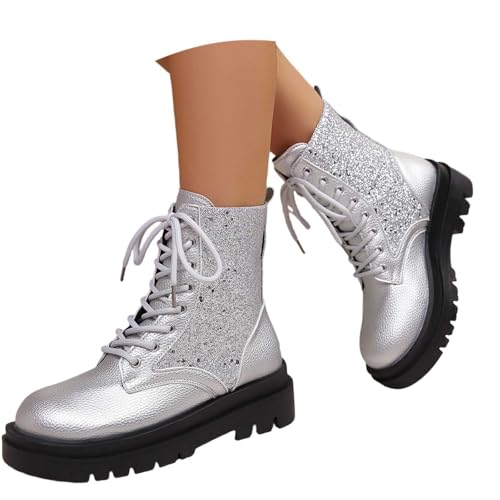 Generisch Kurzstiefeletten Damen Stiefeletten Plateau Kurze Damenstiefel Retro Western Ritterstiefel Elegant Chelsea Kurz Stiefel Einfarbig Freizeitstiefel Ankle Boots Übergangsstiefel von Generisch