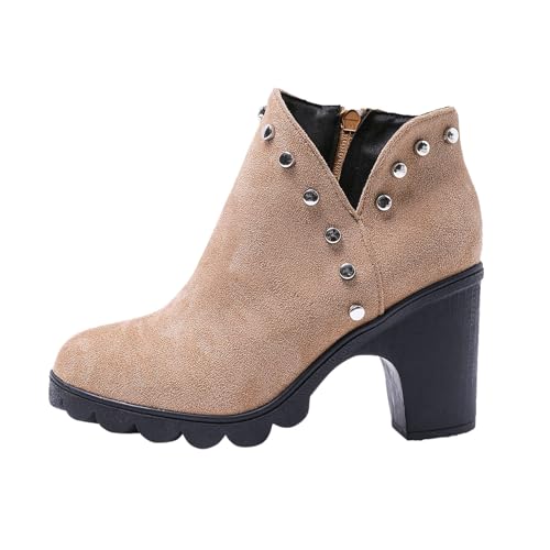 Generisch Kurzstiefeletten Damen Wildleder Cowboystiefel Übergangsstiefel Retro Western Ritterstiefel Frühling Stiefeletten Einfarbig Freizeitstiefel Ankle Boots Arbeitsstiefel von Generisch