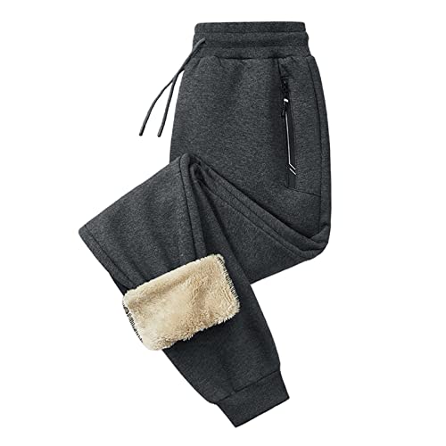 Generisch LD/21088 Thermo Fleece Hosen Damen Jogginghose Warme Gefütterte Baumwollhose Sweatpants mit 2 Taschen Winter Verdickte Laufhose Freizeithose mit Kordelzug Sherpa-Innenfutter Sweathose L-7XL von Generisch