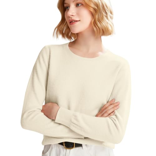 Generisch Langarmshirt Damen Pullover Herbst Dünner Strickpullover Oversize Rundhals Wollpullover Elegant Langarm Oberteile Stretch Sweater Basic Tops von Generisch