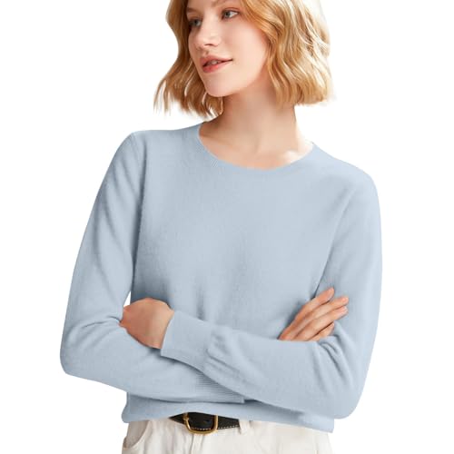 Generisch Langarmshirt Damen Pullover Herbst Dünner Strickpullover Oversize Rundhals Wollpullover Elegant Langarm Oberteile Stretch Sweater Basic Tops von Generisch