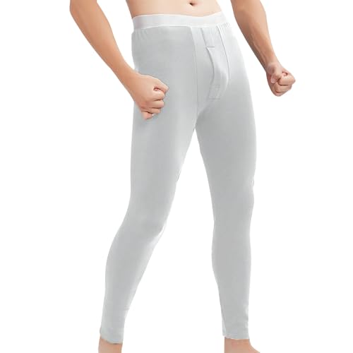 Generisch Lange Unterhosen Herren Winter - Lange Unterhose Männer mit Eingriff und Thermo Weichem Innenfleece Leggings Bottoming Stretchbund Winddicht Thermounterhose Thermohose Lange Unterhose von Generisch