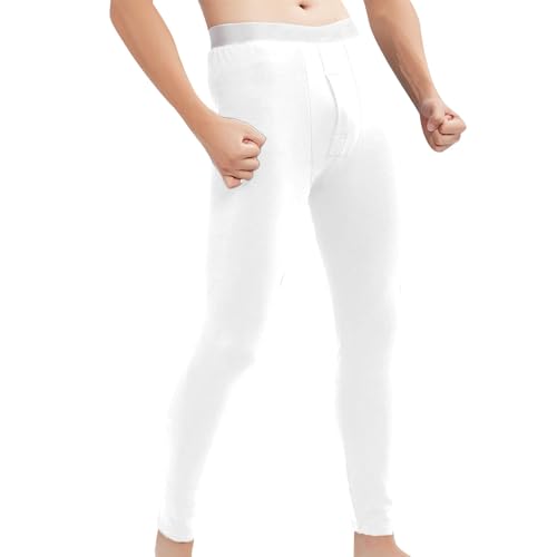 Generisch Lange Unterhosen Herren Winter - Lange Unterhose Männer mit Eingriff und Thermo Weichem Innenfleece Leggings Bottoming Stretchbund Winddicht Thermounterhose Thermohose Lange Unterhose von Generisch