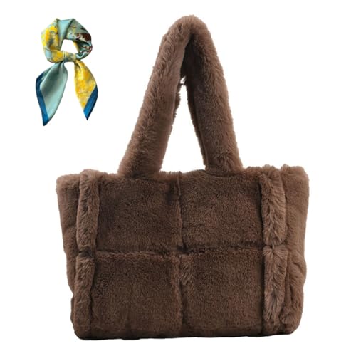 Generisch Large Capacity Soft Tote Bag for Women,Elegant Top Handle Shoulder Bag,Comfortable Handbag Satchel for Autumn/Winter (Khaki) von Generisch