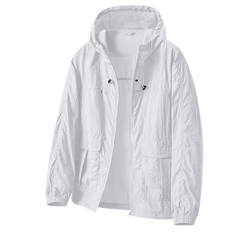 Generisch Laufjacke Damen Wasserdicht Sonnenschutz-atmungsaktive Sommer Wasserdicht Atmungsaktiv Windbreaker Sportjacke Mit Kapuze Wanderjacke Fahrradjacke für Outdoor Wandern Camping von Generisch