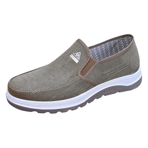 Generisch Laufschuhe Atmungsaktiv Herren,Outdoor Wanderschuhe for Herren Atmungsaktive,Einfarbige Rutschfester Plateau Slip-On,Herrenschuhe Leichte Wanderschuhe von Generisch