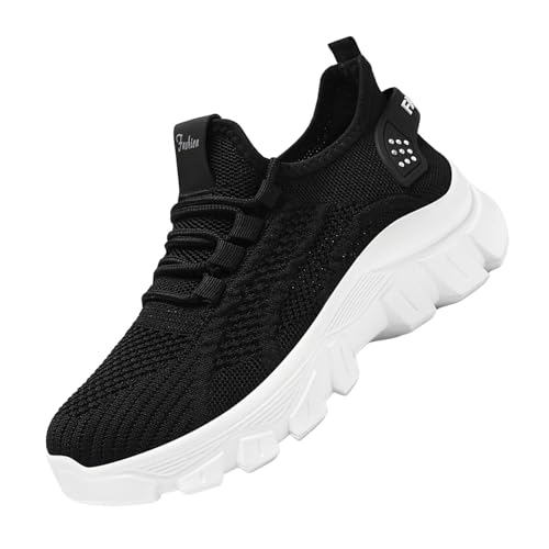 Generisch Laufschuhe Damen Schwarz Sportschuhe Atmungsaktive Sommerschuhe Breite Füße Wanderschuhe rutschfest Trekkingschuhe Stilvoll und Schön Freizeitschuhe Athleisure Joggingschuhe Workout Sneaker von Generisch