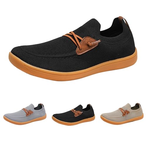 Generisch Laufschuhe Schuhe Damen Schwarz,Einfarbige rutschfeste Plateau,Sport Freizeitschuhe Für Damen,Atmungsaktive Mesh-Flyweave,Große Damenschuhe Breitem,Frühling von Generisch