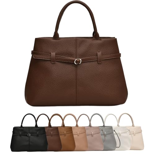 Generisch Leather Tote Bag for Women, Womens Large Tote Bag with Zipper Top Handle Bags Hobo Purses for Work, Travel, Gym (Dark Brown,One Size) von Generisch