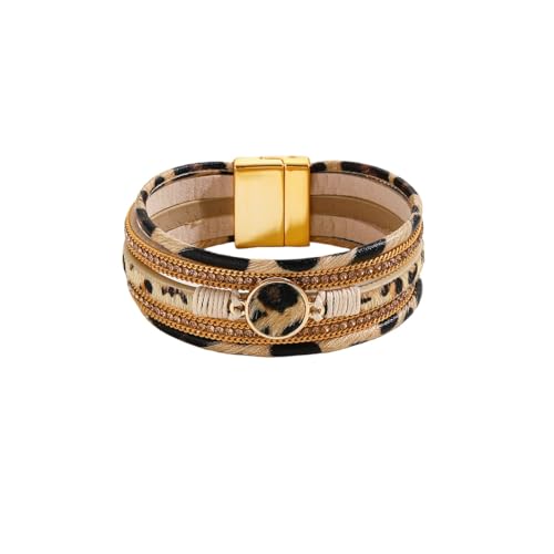 Generisch Lederarmband Männer,Handgewebtes Mehrschichtiges Modisches Beliebtes Herbst-Winter-Leoparden-Magnetschnallen -Lederarmband, Energieschmuck Für Frauen Weiß Generisch Lederarmband Männer,Handgewebtes Mehrschichtiges Modisches Beliebtes Herbst-Winter-Leoparden-Magnetschnallen -Lederarmband, Energieschmuck Für Frauen Weiß von Generisch