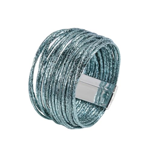 Generisch Lederarmband Männer,Handgewebtes Mehrschichtiges Modisches Bohemian- Armband Aus Pu-Leder Mit Magnetschnalle, Energieschmuck Für Frauen, Champagner, Lila, Grün Generisch Lederarmband Männer,Handgewebtes Mehrschichtiges Modisches Bohemian- Armband Aus Pu-Leder Mit Magnetschnalle, Energieschmuck Für Frauen, Champagner, Lila, Grün von Generisch