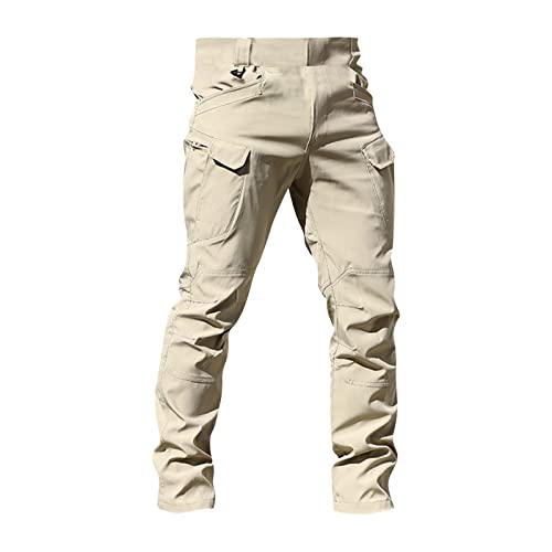 Generisch Lederhose Damen Tracht Kurz, City Special Service Pants Military Fan Ix7 Multi Pocket Overalls Hosen Herren Trachtenkleidung Cargohose Mit Schrift Herrenhosen Kariert Männer (M, Khaki) von Generisch