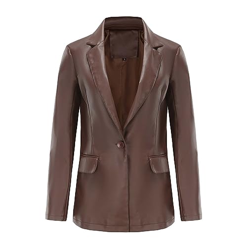 Generisch Lederjacke Damen - Bikerjacke - Damen Lederjacke – Übergangsjacke - Schwarz Braun Echtleder Tailliert mit Reverskragen Lederjacke Damen Mantel Beige Generisch Lederjacke Damen - Bikerjacke - Damen Lederjacke – Übergangsjacke - Schwarz Braun Echtleder Tailliert mit Reverskragen Lederjacke Damen Mantel Beige von Generisch