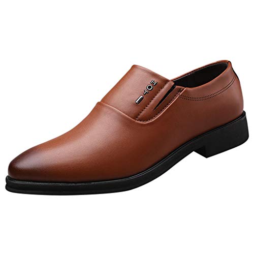 Generisch Lederschuhe Herren Anzugschuhe Spitz Zehe Klassisch Lackleder Businessschuhe Slip On Atmungsaktiv Soft Bequeme Mokassin Outdoor Leichte Business Oxford Schuhe Gr.38-48 von Generisch