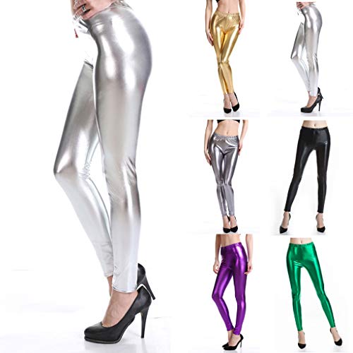Generisch Leggings Blau Metallic Hose Damen Kurz Silber Hellblau Pailletten Generisch Leggings Blau Metallic Hose Damen Kurz Silber Hellblau Pailletten von Generisch