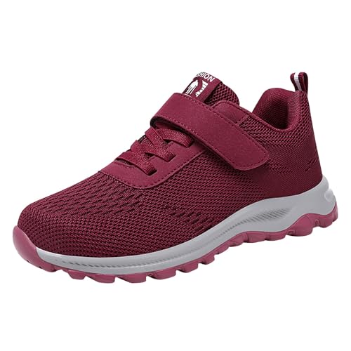 Generisch Leicht Turnschuhe Joggingschuhe Damenschuhe Paar Damen Frühling und rutschfeste Wandermode leichte Schuhe Sport Freizeitschuhe Damen Arch Fit Sneaker Hallenturnschuhe Mädchen (Red,38) von Generisch