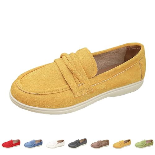 Generisch Leichte Freizeitschuhe Damen Bequeme Turnschuhe Flache Slip On Walkingschuhe Outdoor Schuhe Große Größe Sneaker Joggingschuhe Loafer Damenschuhe rutschfeste Arbeitsschuhe von Generisch