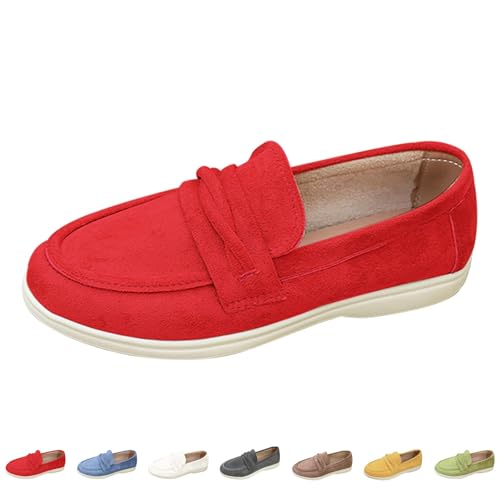 Generisch Leichte Freizeitschuhe Damen Bequeme Turnschuhe Flache Slip On Walkingschuhe Outdoor Schuhe Große Größe Sneaker Joggingschuhe Loafer Damenschuhe rutschfeste Arbeitsschuhe von Generisch