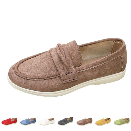 Generisch Leichte Freizeitschuhe Damen Bequeme Turnschuhe Flache Slip On Walkingschuhe Outdoor Schuhe Große Größe Sneaker Joggingschuhe Loafer Damenschuhe rutschfeste Arbeitsschuhe von Generisch