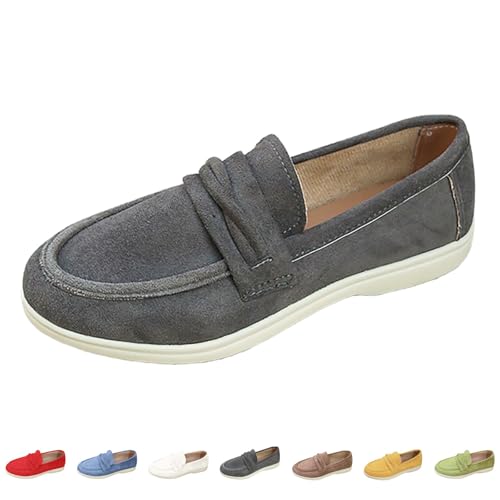 Generisch Leichte Freizeitschuhe Damen Bequeme Turnschuhe Flache Slip On Walkingschuhe Outdoor Schuhe Große Größe Sneaker Joggingschuhe Loafer Damenschuhe rutschfeste Arbeitsschuhe von Generisch