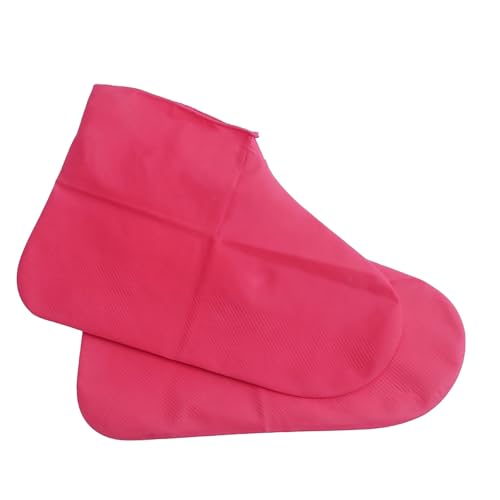 Generisch Leichte Gummistiefel Damen Übergangsschuhe Silikon Überschuhe für Den Außenbereich,Regenfeste Wanderschuhe Fahrrad Schuhüberzieher Winter (Red,B) von Generisch