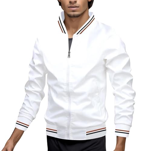 Generisch Leichte Sommerjacke Herren Langarm Sommer Bomberjacke Jacke Leichte Freizeit Übergangsjacke Blouson Jacke Einfach Windjacke Blouson Jacke Freizeitjacke Outdoor Sportjacke Einfach Windjacke von Generisch