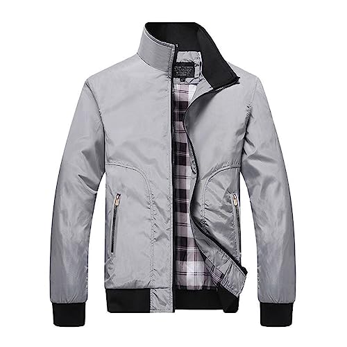 Generisch Leichte Sommerjacke Herren Langarm Sommer Bomberjacke Leichte Freizeit Übergangsjacke Outdoor Sportjacke Einfach Windjacke Blouson Jacke Einfach Windjacke Blouson Jacke Freizeitjacke von Generisch