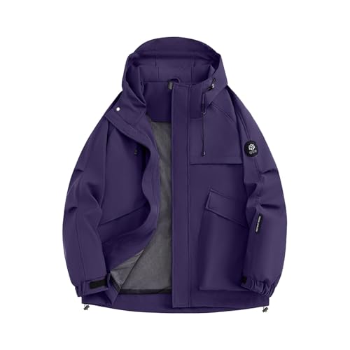 Generisch Leichte Windbreaker Jacke für Herren Wasserdichte Regenjacke Fahrrad und Wandern im Beutel & Sportliche lila 3XL von Generisch