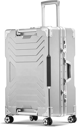 Generisch Leichter Reisekoffer aus Aluminium for Damen und Herren | Erweiterbares Handgepäck mit leisen Universalrollen(A,29 inches) von Generisch