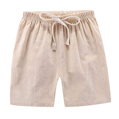 Generisch Leinen Shorts Kinder Sommer Baby Leinenhose Kurze Baumwolle Leinen Stoffhose Baggy Freizeithose Dünn Sommer Leichte Atmungskative Lässig Breitbeinige Hose Mit Kordelzug von Generisch