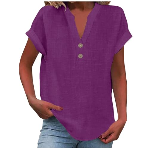 Generisch Leinenbluse Damen Elegante Kurzarm Baumwolle Leinen Tshirt Leinenshirt Oversized Lässiges Musselin Oberteile Button Down Hemdbluse Tunika Top Sommer Generisch Leinenbluse Damen Elegante Kurzarm Baumwolle Leinen Tshirt Leinenshirt Oversized Lässiges Musselin Oberteile Button Down Hemdbluse Tunika Top Sommer von Generisch
