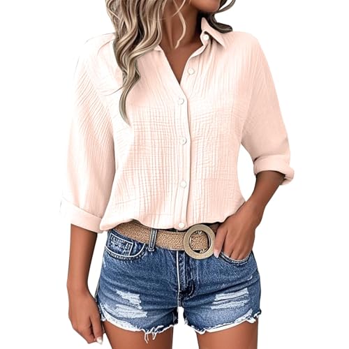 Generisch Leinenhemd Damen Musselin Bluse Oversized Elegant Langarm Leinenbluse Lässig Longbluse Baumwolle V-Ausschnitt Button-Down Leinenhemd Leicht Bequeme Sommershirts Musselin Bluse Damen Generisch Leinenhemd Damen Musselin Bluse Oversized Elegant Langarm Leinenbluse Lässig Longbluse Baumwolle V-Ausschnitt Button-Down Leinenhemd Leicht Bequeme Sommershirts Musselin Bluse Damen von Generisch