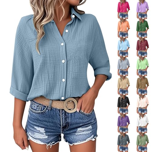 Generisch Leinenhemd Damen Musselin Bluse Oversized Elegant Langarm Leinenbluse Lässig Longbluse Baumwolle V-Ausschnitt Button-Down Leinenhemd Leicht Bequeme Sommershirts Musselin Bluse Damen Generisch Leinenhemd Damen Musselin Bluse Oversized Elegant Langarm Leinenbluse Lässig Longbluse Baumwolle V-Ausschnitt Button-Down Leinenhemd Leicht Bequeme Sommershirts Musselin Bluse Damen von Generisch