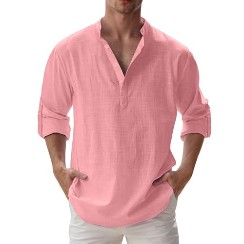 Generisch Leinenhemd Herren Langarm, Leinenhemd Herren Langarm Bügelfrei Sommerhemd Regular Fit Stehkragen Leinen Hemden Leichtes Baumwollhemd mit Button Down Generisch Leinenhemd Herren Langarm, Leinenhemd Herren Langarm Bügelfrei Sommerhemd Regular Fit Stehkragen Leinen Hemden Leichtes Baumwollhemd mit Button Down von Generisch