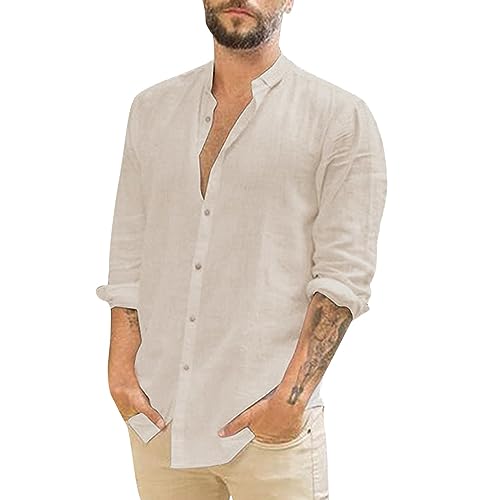 Generisch Leinenhemd Langarm Herren Leichtes Sommerhemd Button-Down Hawaiihemd Schnelltrocknend Businesshemd Casual Leinenshirt Stehkragen Atmungsaktiv Freizeithemd Bequem Strand Oberteile Generisch Leinenhemd Langarm Herren Leichtes Sommerhemd Button-Down Hawaiihemd Schnelltrocknend Businesshemd Casual Leinenshirt Stehkragen Atmungsaktiv Freizeithemd Bequem Strand Oberteile von Generisch