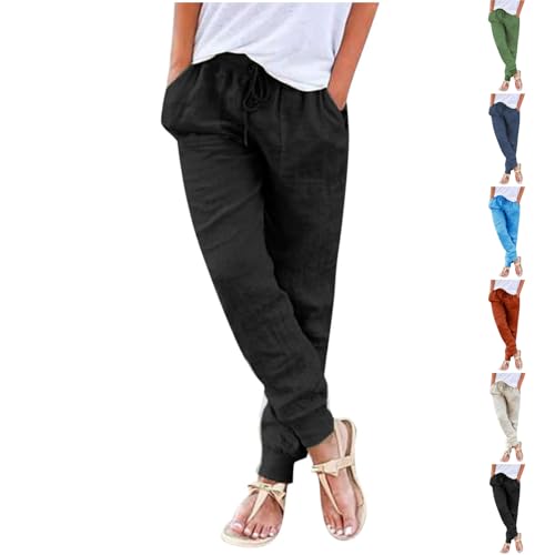 Generisch Leinenhose Damen Sommer, Sommerhosen Damen Leicht und Luftig Stoffhose Stretch Leichte Einfarbig Yogahose Strandhose Straight Leg Musselin Modische Hose Bequeme Freizeithose mit Taschen Generisch Leinenhose Damen Sommer, Sommerhosen Damen Leicht und Luftig Stoffhose Stretch Leichte Einfarbig Yogahose Strandhose Straight Leg Musselin Modische Hose Bequeme Freizeithose mit Taschen von Generisch