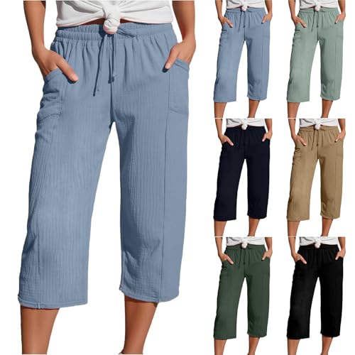 Generisch Leinenhose Damen Sommer 3/4 Musselin Hose Leinen Sommerhose Mit Taschen Caprihose Sport Freizeit Strandhose Mit Tunnelzug Jogginghose Damen 3/4 Hautfreundlich Und Zart Generisch Leinenhose Damen Sommer 3/4 Musselin Hose Leinen Sommerhose Mit Taschen Caprihose Sport Freizeit Strandhose Mit Tunnelzug Jogginghose Damen 3/4 Hautfreundlich Und Zart von Generisch
